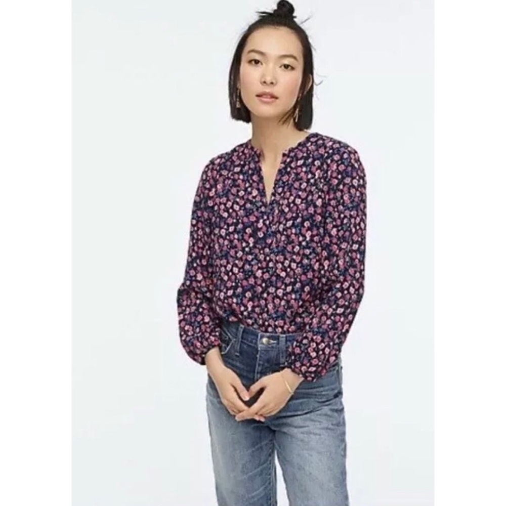 J. Crew long sleeves floral blouse - Picture 1 of 3